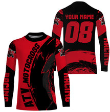 Load image into Gallery viewer, Personalized Red ATV Motocross Jersey Men Kid UPF30+ Quad Bike Off-Road Jersey ATV MX Racing Shirt PDT654