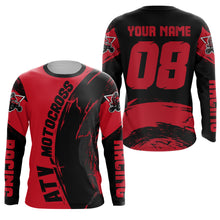 Load image into Gallery viewer, Personalized Red ATV Motocross Jersey Men Kid UPF30+ Quad Bike Off-Road Jersey ATV MX Racing Shirt PDT654