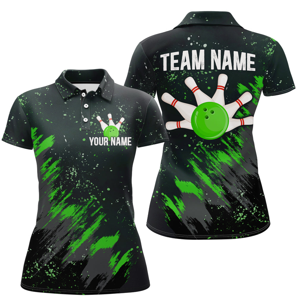 Personalized Green Bowling Jersey Team Custom Bowling Polo Shirt For M ...