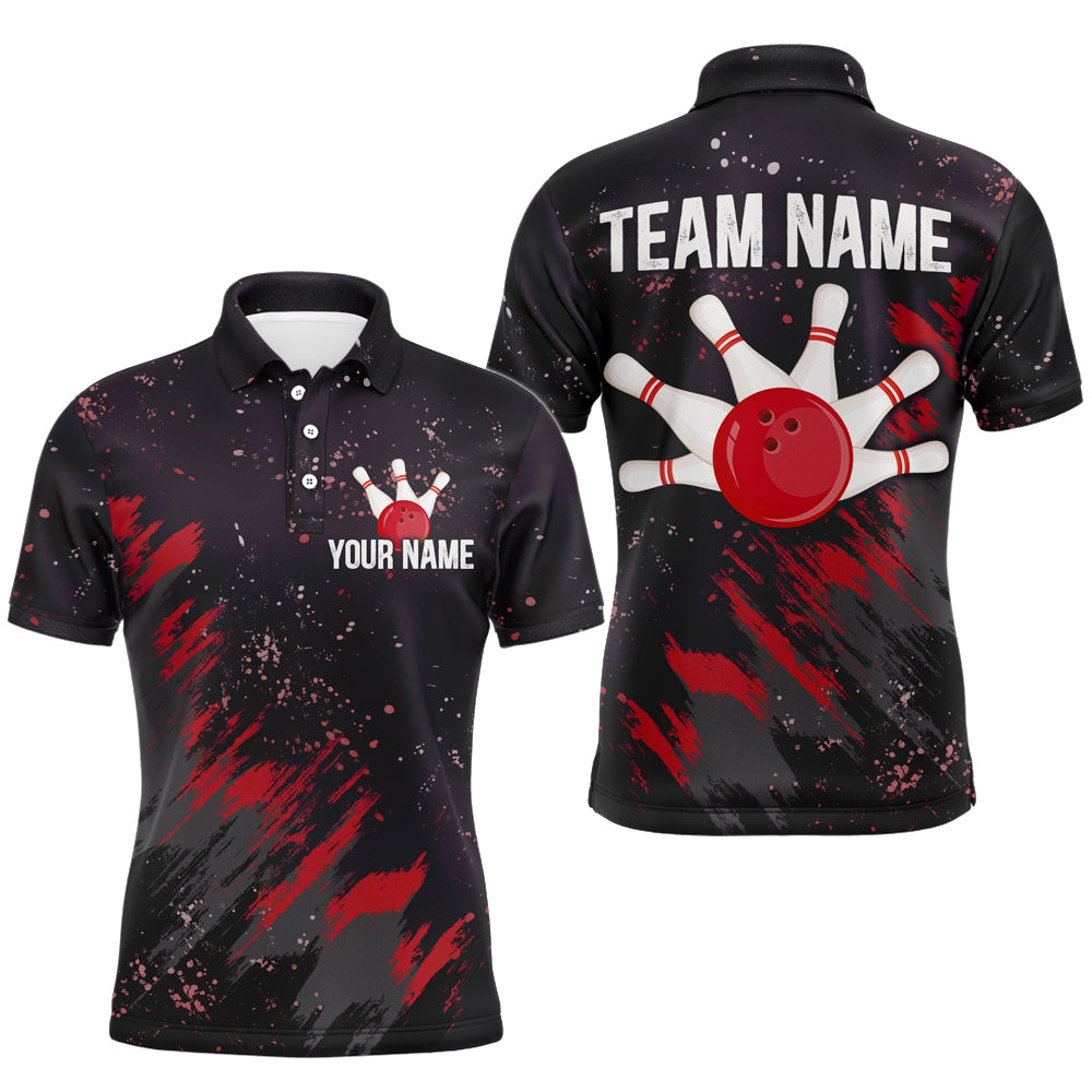 Personalized Red Bowling Jersey Team Custom Bowling Polo Shirt For Men & Women BDT486