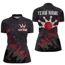 Load image into Gallery viewer, Personalized Red Bowling Jersey Team Custom 1/4 Bowling Shirt For Men &amp; Women BDT486