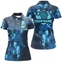 Load image into Gallery viewer, Custom Bowling Shirts Women Camo Bowling Jersey Team League Bowling Polo Shirt BDT304