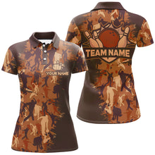 Load image into Gallery viewer, Custom Bowling Shirts Women Camo Bowling Jersey Team League Bowling Polo Shirt BDT304