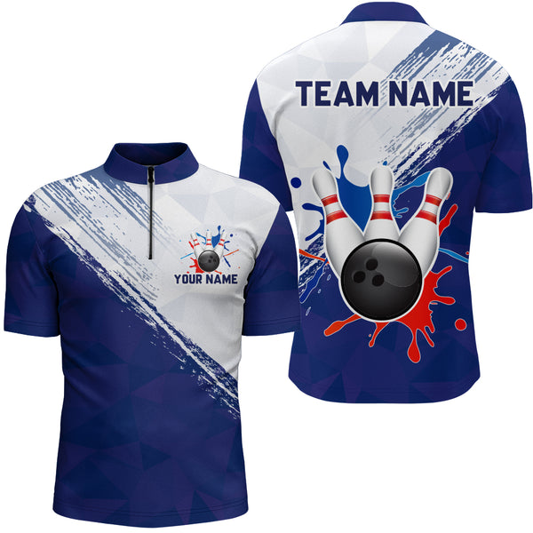 Personalized Bowling Quarter-Zip Shirt Men 3D Bowling Jersey Custom Bo –  ChipteeAmz