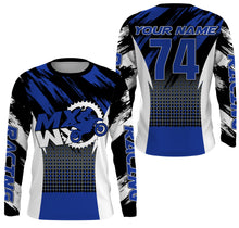 Load image into Gallery viewer, Personalized MX Jersey Men Kid Women UPF30+ Blue Dirt Bike Off-Road Jersey Motocross Racing Shirt PDT655