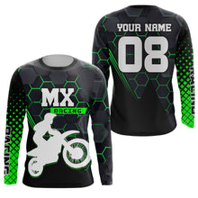 Load image into Gallery viewer, Women Men Kid Motocross Jersey Personalized UPF30+ Green Dirt Bike Off-Road Jersey MX Racing Shirt PDT660