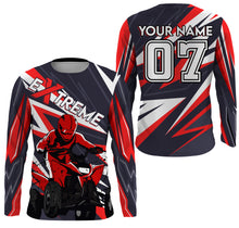 Load image into Gallery viewer, Adult&amp;Kid Red ATV Motocross Jersey Personalized UPF30+ Quad Bike Shirt ATV MX Off-Road PDT728