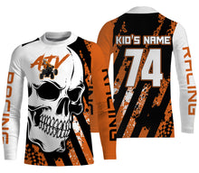 Load image into Gallery viewer, Skull Orange ATV Motocross Jersey Personalized UPF30+ Adult&amp;Kid Quad Bike Shirt ATV MX Off-Road PDT729