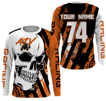 Load image into Gallery viewer, Skull Orange ATV Motocross Jersey Personalized UPF30+ Adult&amp;Kid Quad Bike Shirt ATV MX Off-Road PDT729