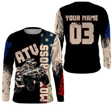 Load image into Gallery viewer, Adult&amp;Kid ATV Motocross Jersey Personalized UPF30+ American Flag Quad Bike Shirt ATV MX Off-Road PDT727
