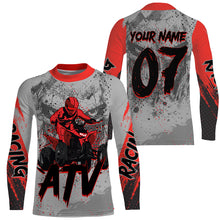 Load image into Gallery viewer, Red ATV Motocross Jersey Personalized UPF30+ Kid Men Women Quad Bike Shirt ATV MX Off-Road PDT739