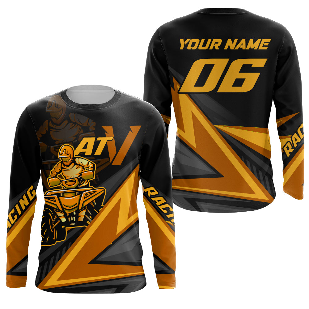 Personalized ATV Motocross Jersey Orange UPF30+ Kid Men Women Quad Bike Shirt ATV MX Off-Road PDT741