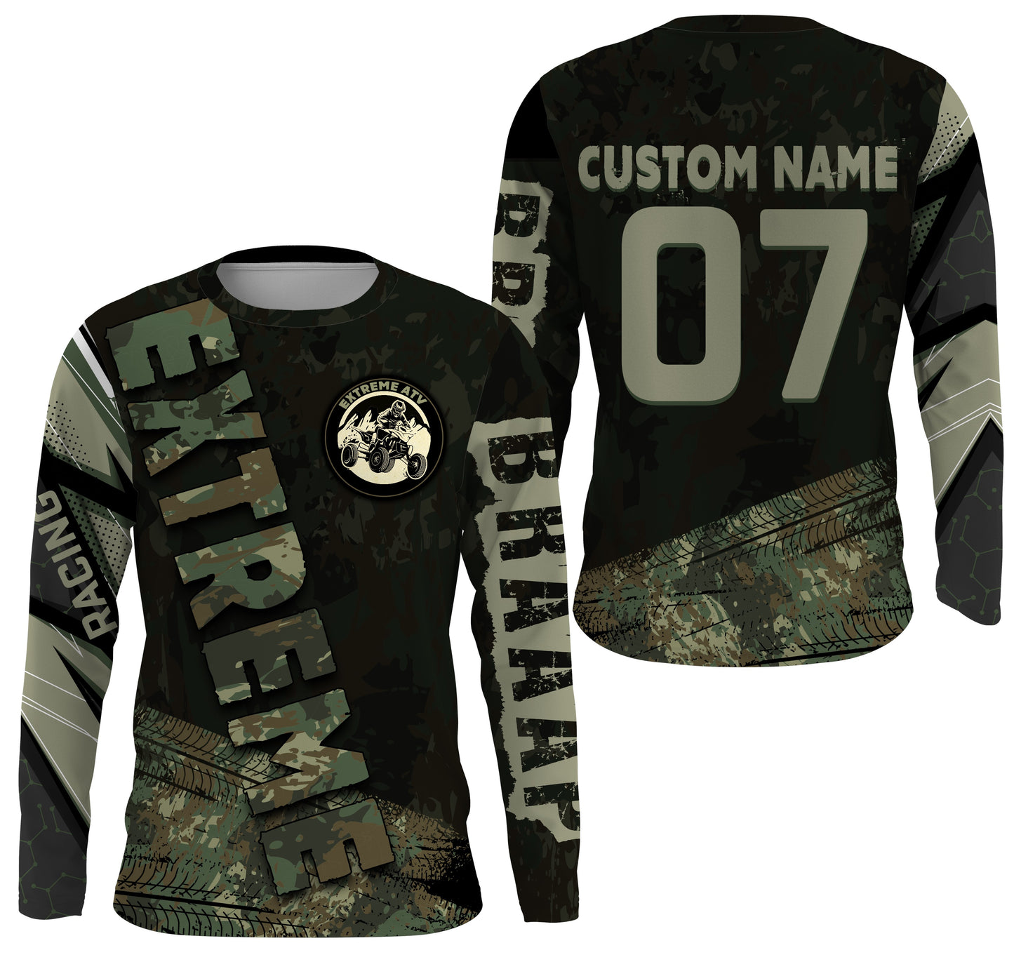 Green Camo Quad Racing Jersey Kid Men Women UPF30+ Custom ATV Motocross Off-road Shirt ATV MX PDT839