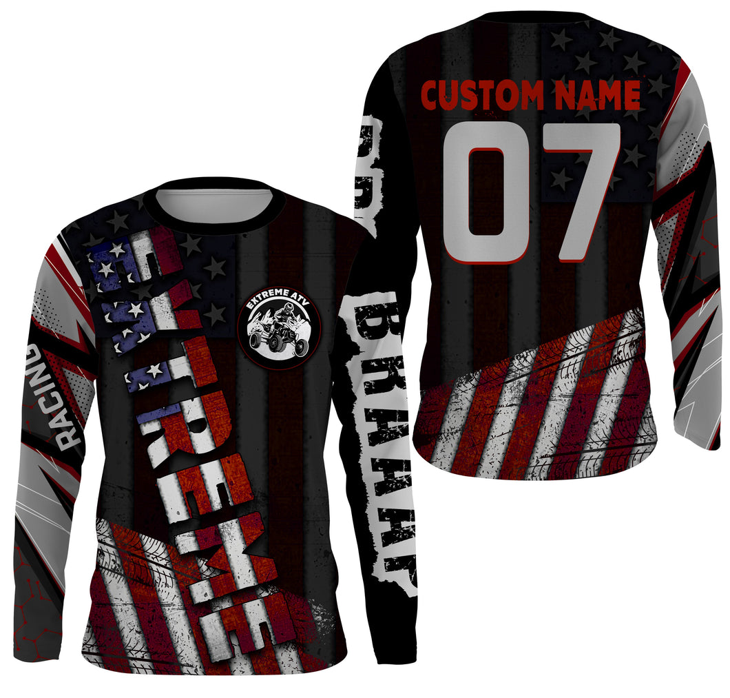 American Flag Quad Racing Jersey Kid Men Women UPF30+ Custom ATV Motocross Off-road Shirt ATV MX PDT840