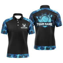 Load image into Gallery viewer, Blue Camo Bowling Shirts For Men And Women Custom Bowling Team Jersey Unisex Polo BDT598
