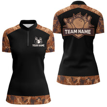 Load image into Gallery viewer, Orange Camo Bowling Shirts For Men And Women Custom Bowling Team Jersey Unisex Quarter-Zip BDT598