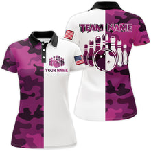 Load image into Gallery viewer, Custom Bowling Jersey Men And Women Pink Camo Bowling Shirts Uniform Polo BDT599