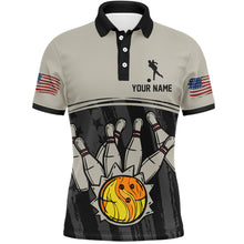 Load image into Gallery viewer, American Flag Bowling Jersey For Men Patriotic Bowling Shirt Team League Bowling Polo Shirt BDT310