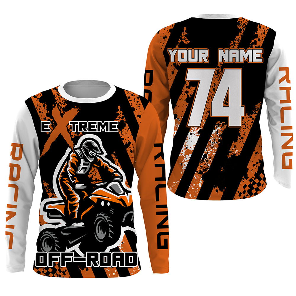 Personalized ATV Motocross Jersey Orange Upf30+ Kid Men Women Quad Bike Off-Road Shirt PDT845