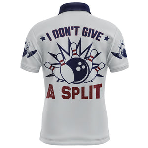 I Don't Give A Split Bowling Polo Shirt Men Custom American Bowling Jersey BDT276