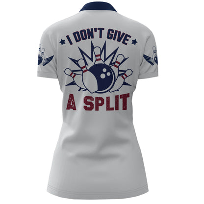 I Don't Give A Split Bowling Quarter-Zip Shirt Women Custom American Bowling Jersey BDT276