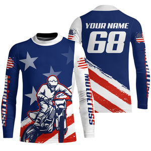 USA Motocross Jersey Kid Men Women UPF30+ Custom Dirt Bike Shirt Off-Road Motorcycle Jersey PDT745