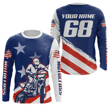 Load image into Gallery viewer, USA Motocross Jersey Kid Men Women UPF30+ Custom Dirt Bike Shirt Off-Road Motorcycle Jersey PDT745