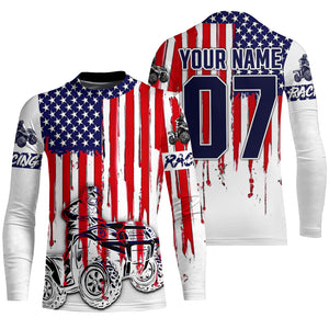 Custom ATV Motocross Jersey UPF30+ Quad Bike Shirt Adult Kid American Flag Off-Road ATV MX Racing PDT742