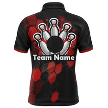 Load image into Gallery viewer, Black&amp;Red Bowling Jersey Men Bowling Team League Shirt Custom Bowling Polo Shirt BDT315