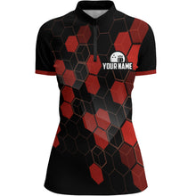 Load image into Gallery viewer, Black&amp;Red Bowling Jersey Women Bowling Team League Shirt Custom Bowling Quarter-Zip Shirt BDT315