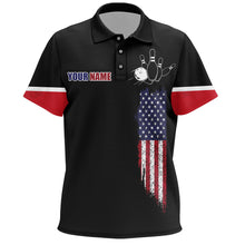 Load image into Gallery viewer, Custom Kid Bowling Polo Shirts Patriotic Bowling Team Jersey Gift For Bowlers BDT510