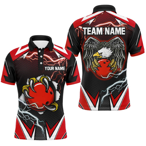 Custom Eagle Bowling Shirts for Men & Women Polo Bowling Team Jerseys Red BDT468