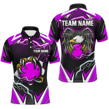 Load image into Gallery viewer, Custom Eagle Bowling Shirts for Men &amp; Women Polo Bowling Team Jerseys Purple BDT468