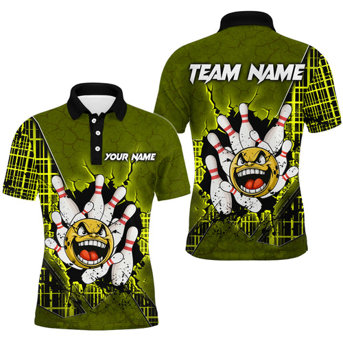 Funny Yellow Bowling Polo Shirts Men Women Custom Bowling Team Jersey Unisex Bowler Gift BDT489