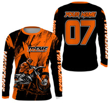 Load image into Gallery viewer, Custom Dirt Bike Jersey Men Women Kid UPF30+ Orange Motocross Off-Road Jersey MX Riding Shirt PDT666