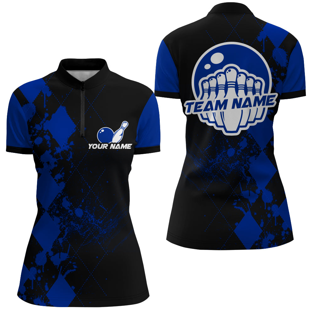 Bowling Quarter-Zip Shirts Women Bowling Team League Jersey Custom Bowling Shirt BDT219