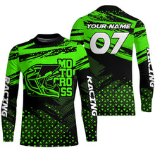 Load image into Gallery viewer, Green Dirt Bike Jersey Men Kid Women UPF30+ Custom MX Riding Shirt Motocross Off-Road Motorcycle PDT602
