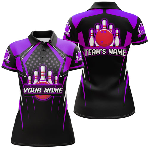 Personalized Bowling Jersey For Women Bowling Polo Shirt For Team Strike BDT271