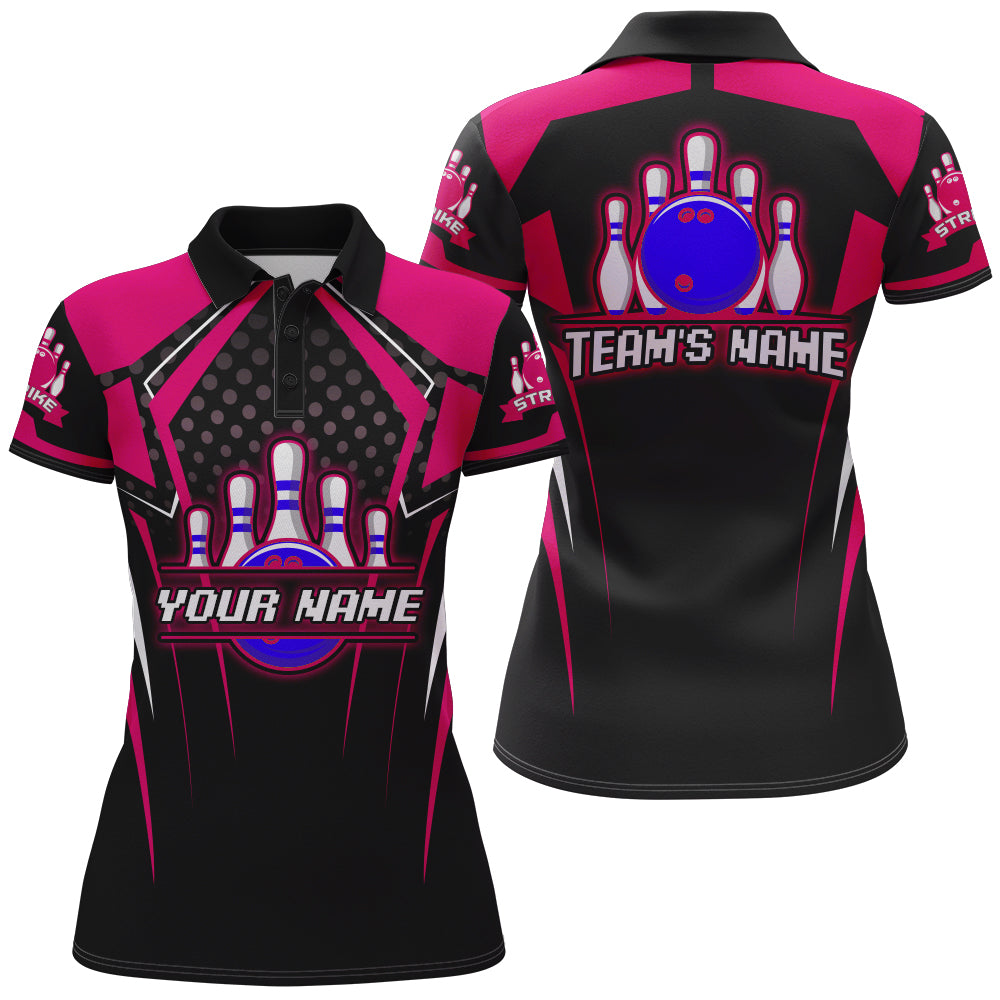 Personalized Bowling Jersey For Women Bowling Polo Shirt For Team Strike BDT271