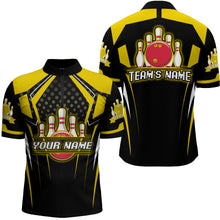 Load image into Gallery viewer, Personalized Bowling Jersey For Men Bowling Quarter-Zip Shirt For Team Strike BDT271