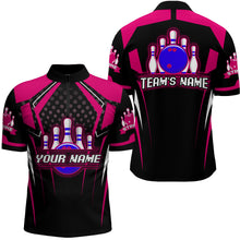 Load image into Gallery viewer, Personalized Bowling Jersey For Men Bowling Quarter-Zip Shirt For Team Strike BDT271