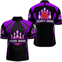 Load image into Gallery viewer, Personalized Bowling Jersey For Men Bowling Quarter-Zip Shirt For Team Strike BDT271