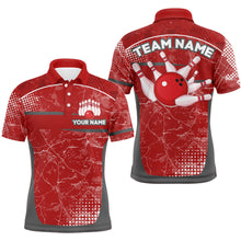 Load image into Gallery viewer, Custom Red Bowling Shirt For Men &amp; Women Camo Bowling Team Jersey Polo Bowling Shirts BDT582