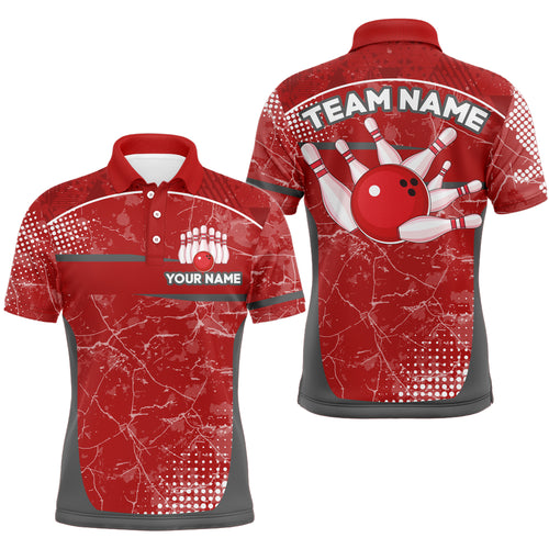 Custom Red Bowling Shirt For Men & Women Camo Bowling Team Jersey Polo Bowling Shirts BDT582