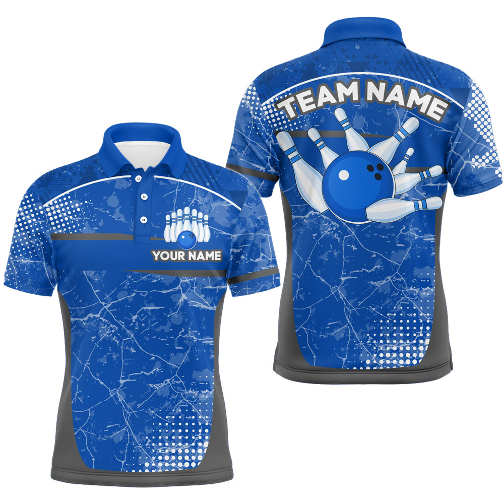 Custom Blue Bowling Shirt For Men & Women Camo Bowling Team Jersey Polo Bowling Shirts BDT582