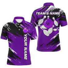 Load image into Gallery viewer, Custom Bowling Jersey for Men &amp; Women Flame Purple Bowling Polo Shirt Team League BDT556