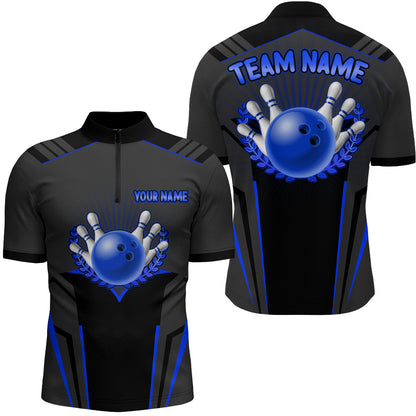 Personalized Bowling Jersey For Men Bowling Team League Shirts Custom Bowling Quarter-Zip Shirt BDT378