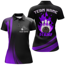 Load image into Gallery viewer, Custom Bowling Polo Shirt Women Strike Bowling Team Jersey American Flag Bowling Shirt BDT380