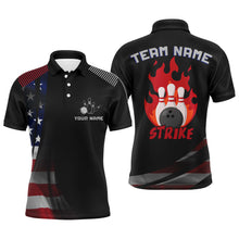 Load image into Gallery viewer, Custom Bowling Polo Shirt Men Strike Bowling Team Jersey American Flag Bowling Shirt BDT380