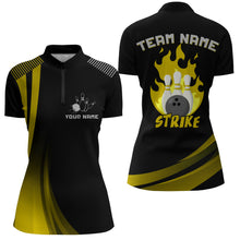 Load image into Gallery viewer, Custom Bowling Quarter-Zip Shirt Women Bowling Team Jersey American Flag Bowling Shirt BDT380